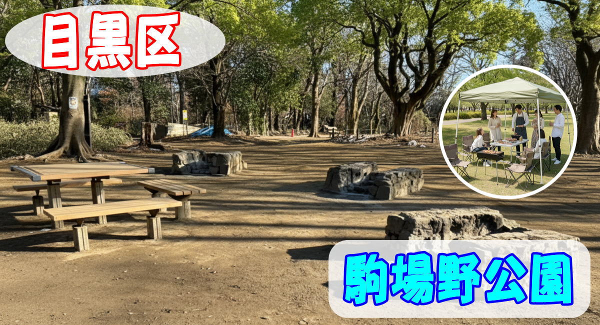 目黒区駒場野公園にて手ぶらでBBQ機材レンタルセッティング