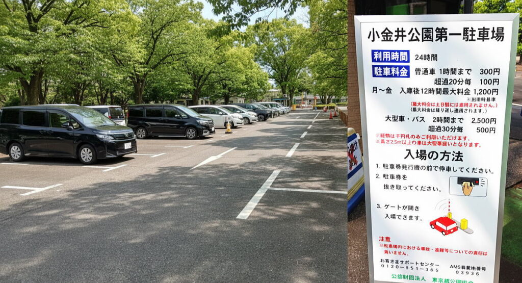 小金井公園の駐車場